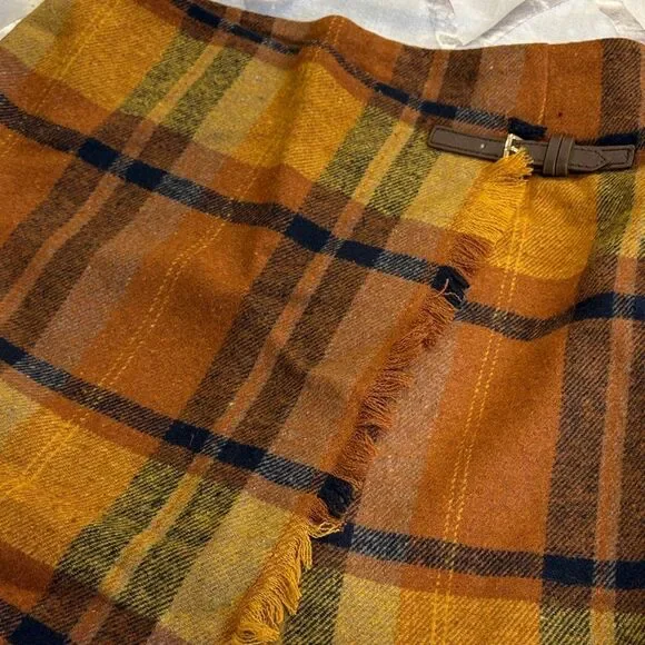 Vici Plaid Brown and Yellow Women's Skirt - Picture 5 of 8